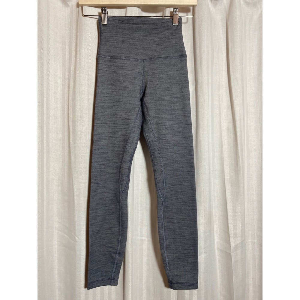 Lululemon Align Pant II 25 Mini Heathered Herringbone Black White Grey Legging 2